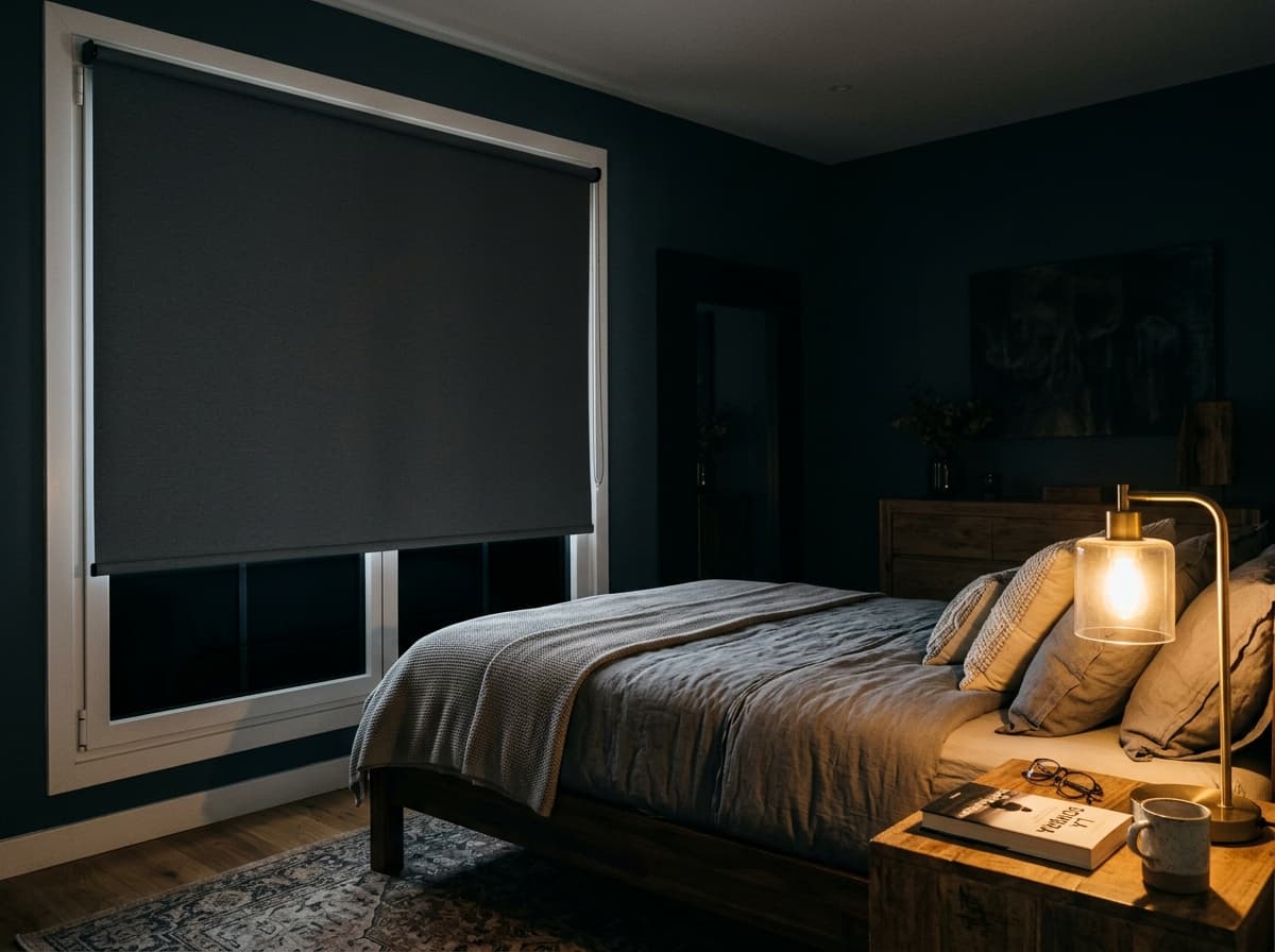Estores opacos blackout para dormitorio en Zaragoza